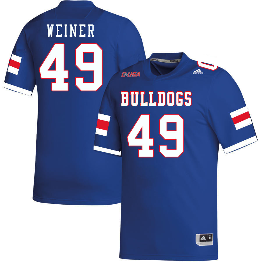 Men-Youth #49 Matthew Weiner Louisiana Tech Bulldogs 2023 College Football Jerseys Stitched Sale-Blu